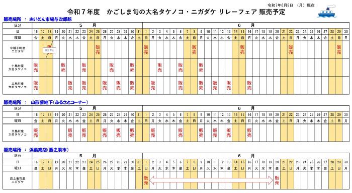 旬の大名タケノコ・ニガダケ販売予定