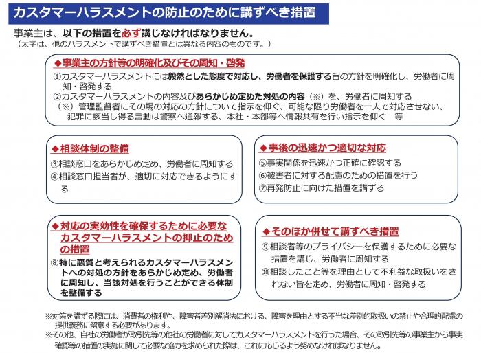 カスハラ防止措置