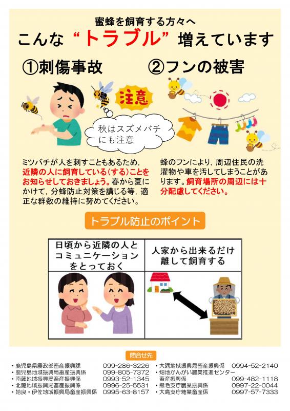 ミツバチを飼育する方々へ